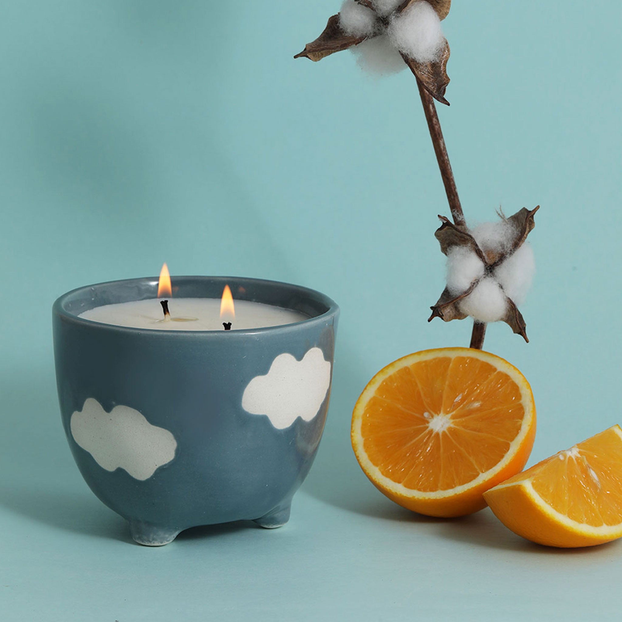 Breezy Blossom | Ceramic footed bowl |Scented candle