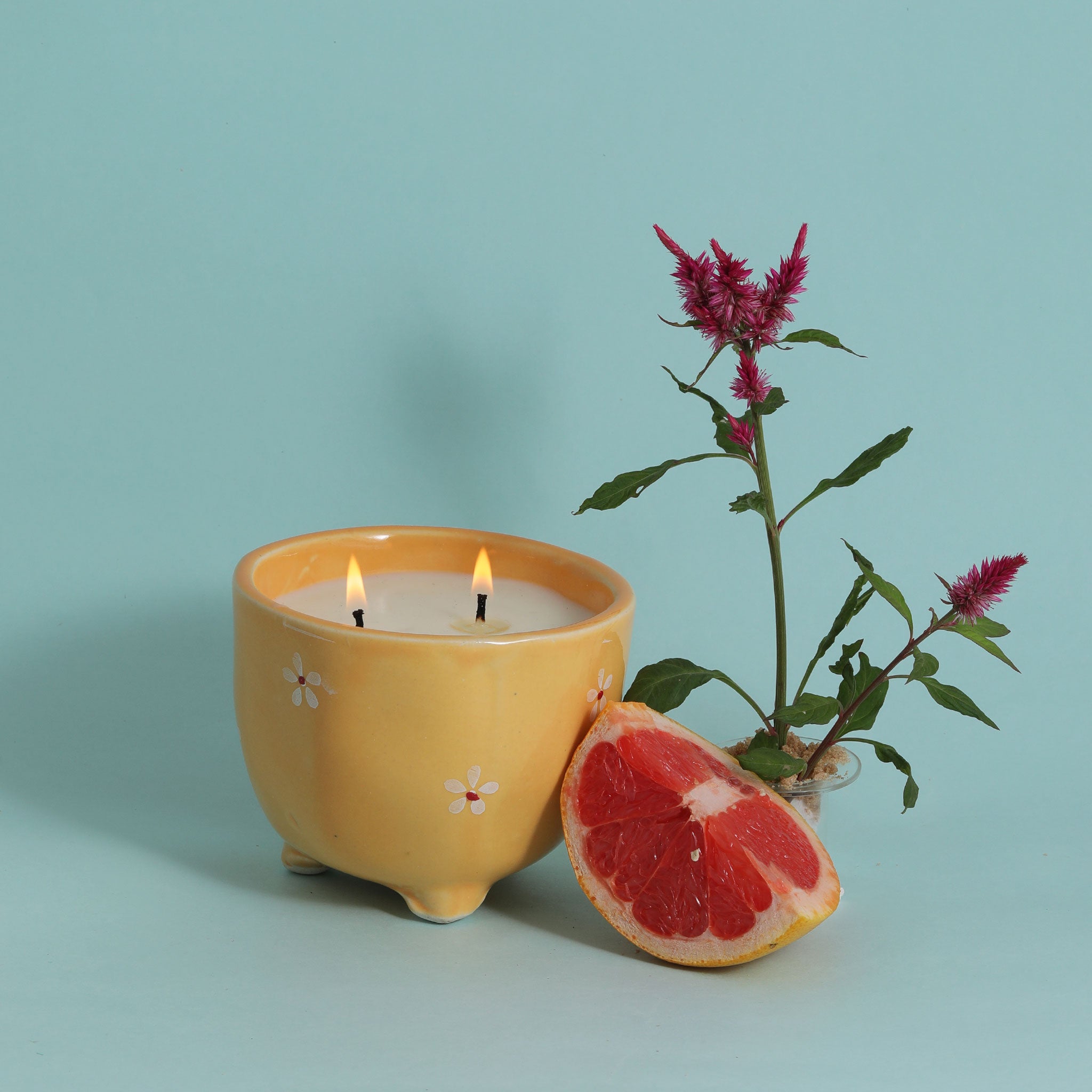 Sugar & Citrus | Ceramic footed bowl |Scented candle