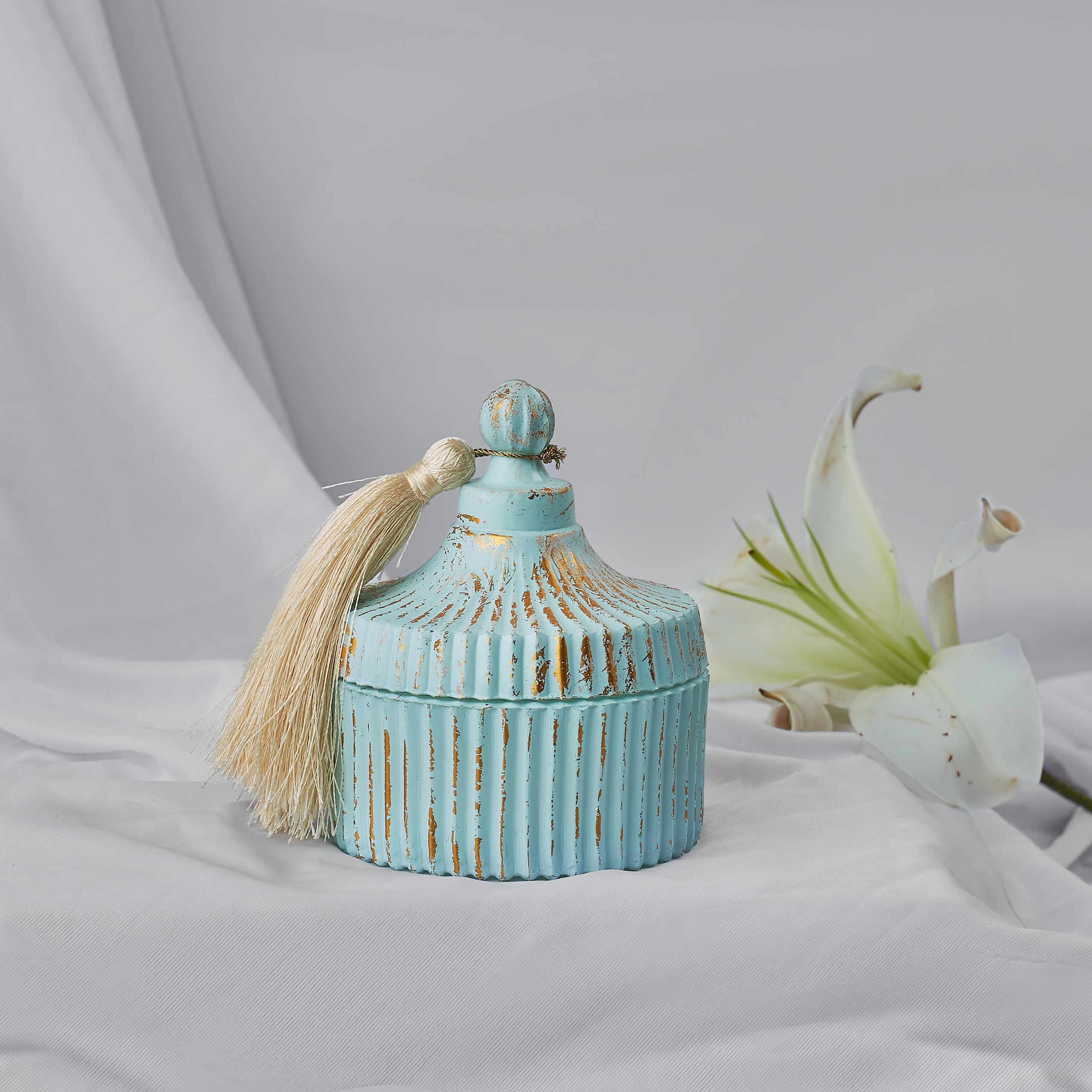 Baby Blue Candy Jar | Bergamot & Jasmine | Scented Candle