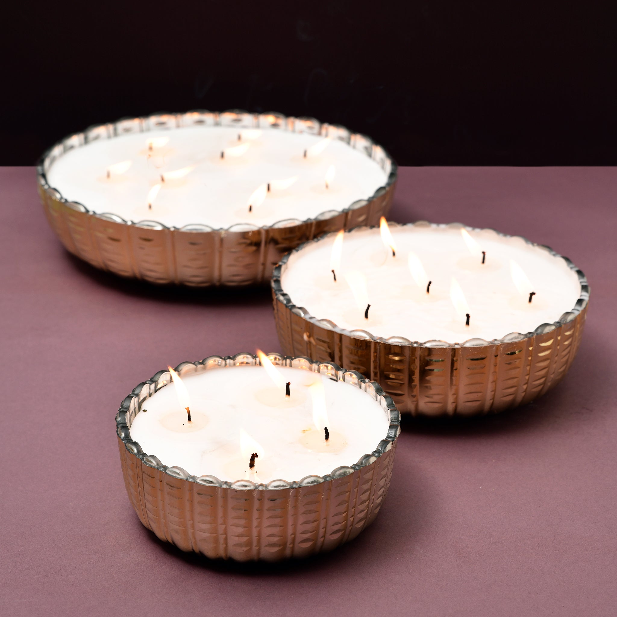 Platinum glass Urli | Rice Cut | Scented Candles